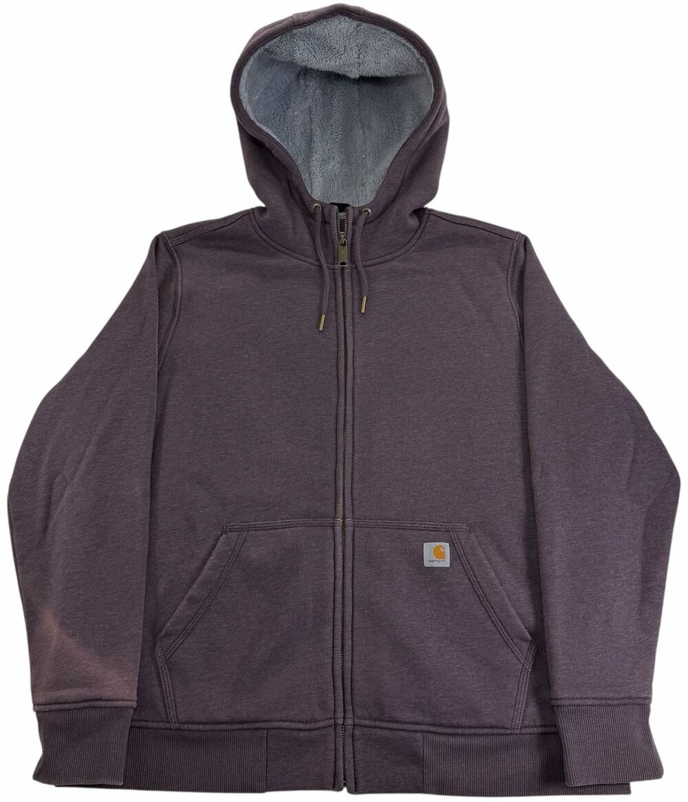 Women's Carhartt Sherpa Lined Pullover Jacket Size XL Relaxed Fit Hoodie 102787